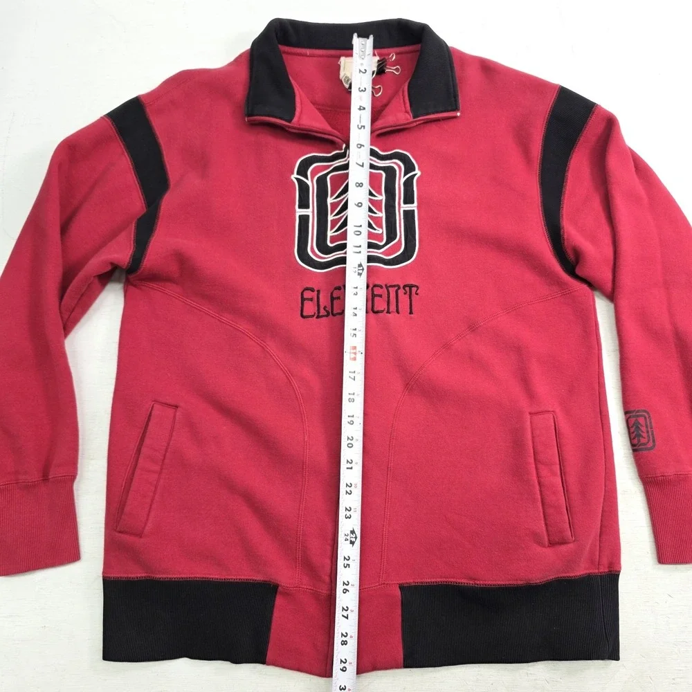 Vintage Element Jacket Red Embroidered‎ Spellout Skater Thumb Holes Men's XL VG